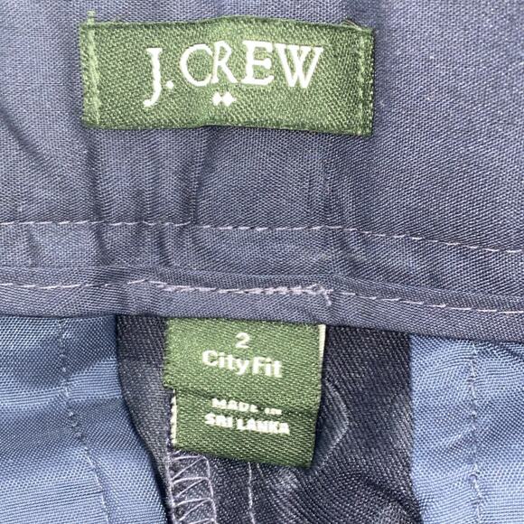J Crew Skimmer Ankle Pants City Fit Navy Blue Swiss Dot Woman’s Size 2 Pockets - Picture 5 of 7
